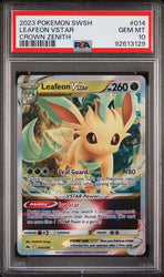 PSA 10 - Leafeon Vstar 014/159 Crown Zenith Ultra Rare 92613129 - Front