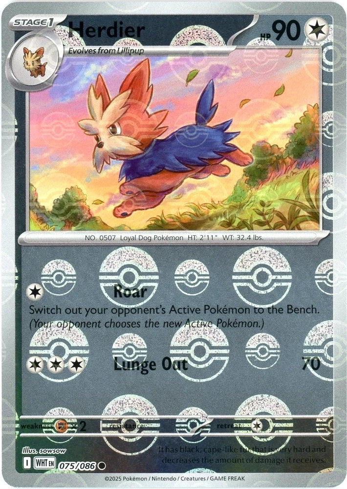 Herdier (075/086) (Poke Ball Pattern) [Scarlet & Violet: White Flare]