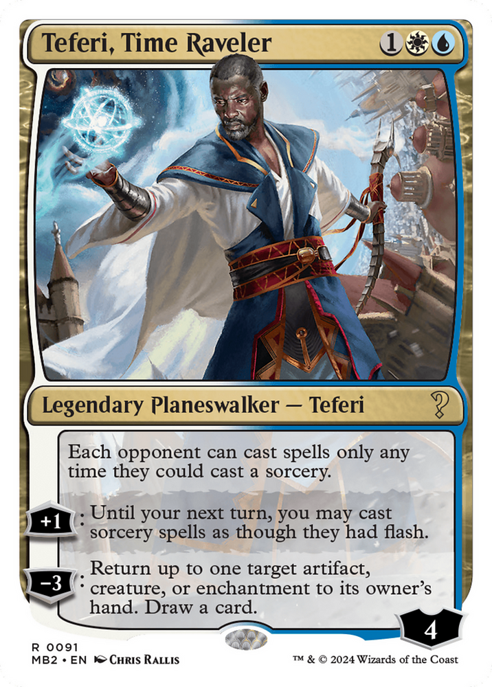 Teferi, Time Raveler (White Border) [Mystery Booster 2]