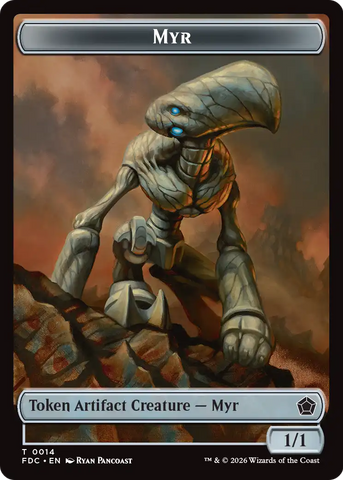 Thopter // Myr Double-Sided Token [Foundations Commander Tokens]