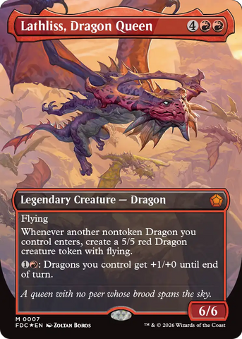 Lathliss, Dragon Queen (Borderless) [Foundations Commander]