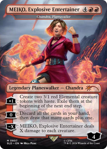 MEIKO, Explosive Entertainer - Chandra, Flamecaller (Rainbow Foil) [Secret Lair Drop Series]