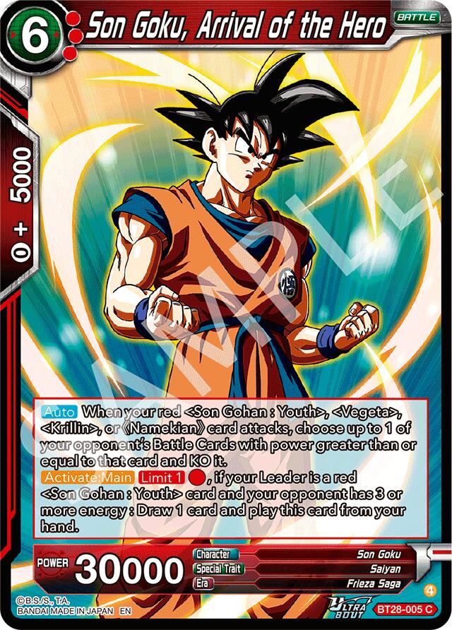 Son Goku, Arrival of the Hero (BT28-005) [Prismatic Clash]