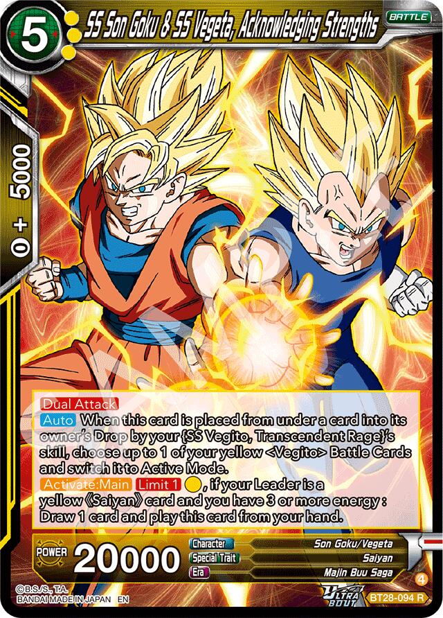 SS Son Goku & SS Vegeta, Acknowledging Strengths (BT28-094) [Prismatic Clash]