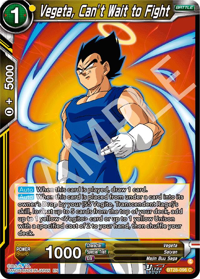 Vegeta, Can't Wait to Fight (BT28-096) [Prismatic Clash]