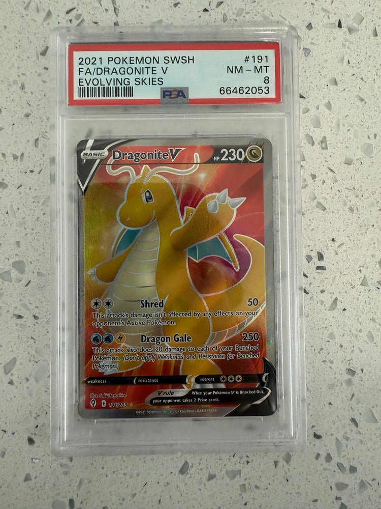 PSA 8 - Dragonite V Full Art 191/203 Evolving Skies Full Art