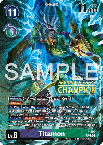 Titamon [P-209] (Regionals 26-27 Season 1 Champion) [Promotional Cards]