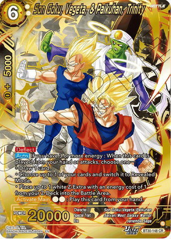 Son Goku, Vegeta, & Paikuhan, Trinity (BT30-148) [Three Glorious Fighters]