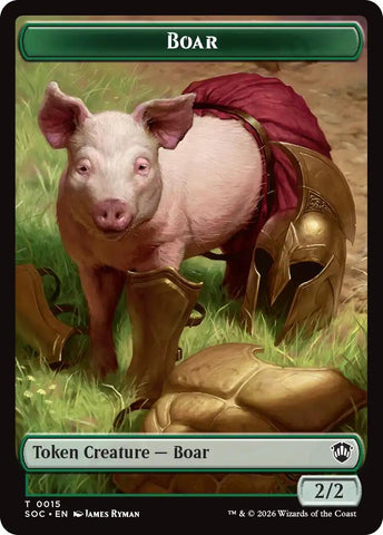 Boar // Fractal (0005) Double-Sided Token [Secrets of Strixhaven Commander Tokens]