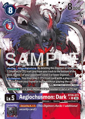 Aegiochusmon: Dark [BT26-073] (Alternate Art) [Timeless Bonds]