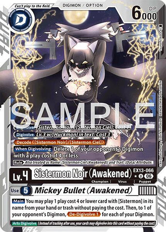 Sistermon Noir [EX13-066] (Awakened) // Mickey Bullet (Awakened) (Limited Foil) [Chivalrous XIII]