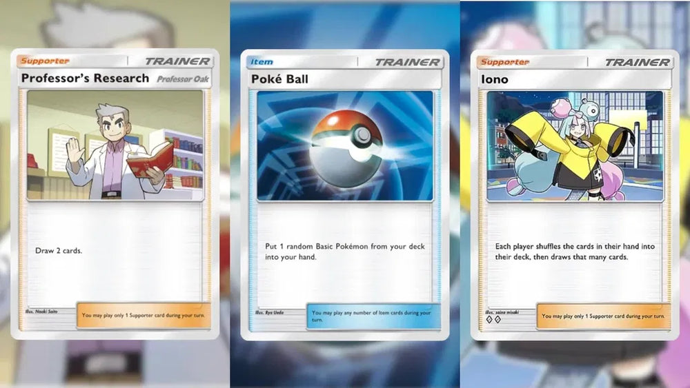 Lote 50 Cartas Pokemon Trainers Supporter Items