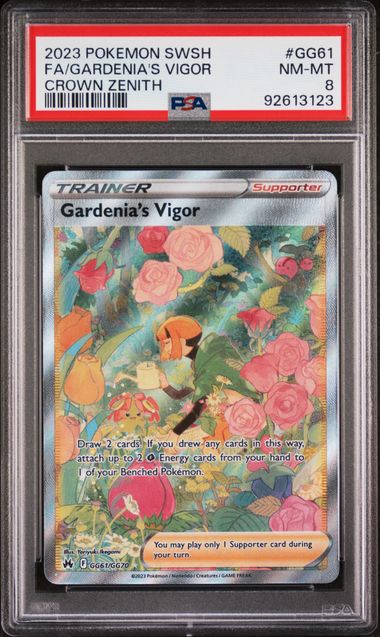 PSA 8 - Gardenia's Vigor GG61/GG70 Crown Zenith Galarian Gallery 92613123 - Front