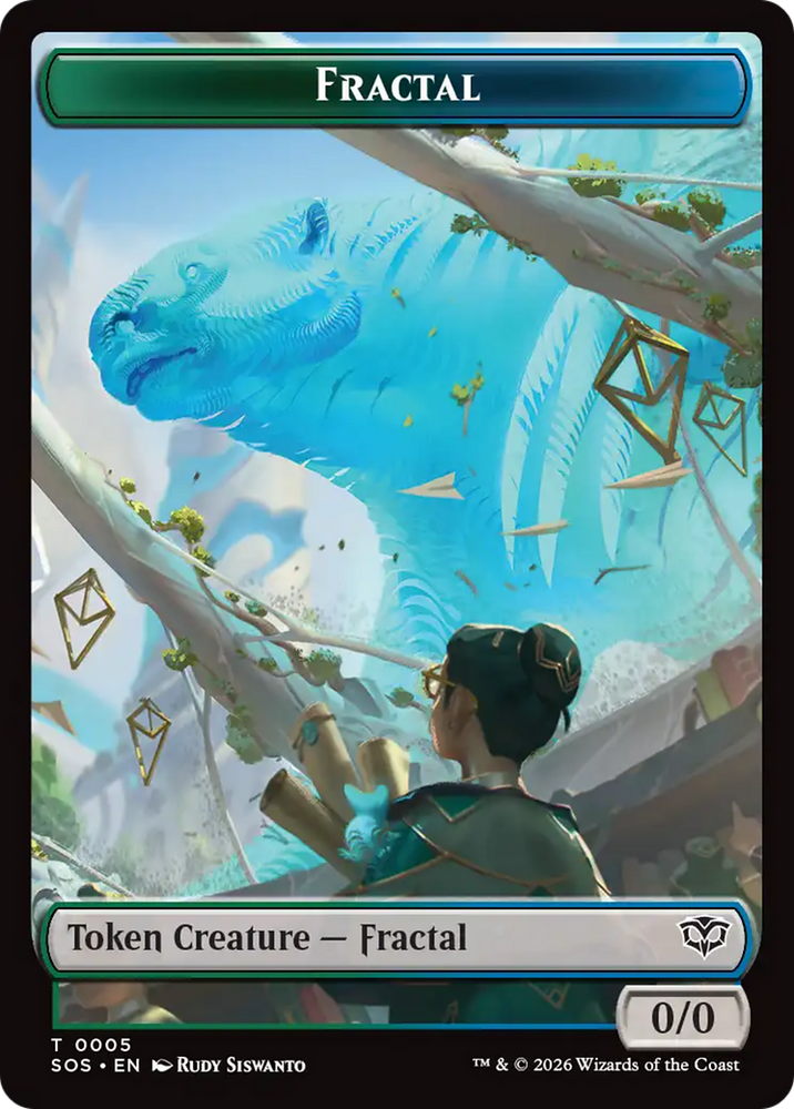 Fractal (0005) // Spirit (0011) Double-Sided Token [Secrets of Strixhaven Tokens]