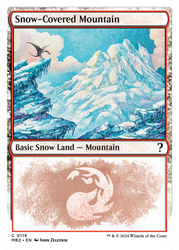 Snow-Covered Mountain (White Border) [Mystery Booster 2]