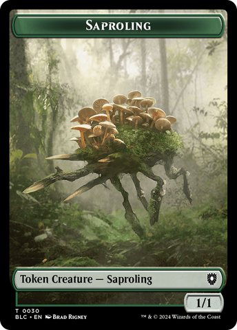 Saproling // Treasure Double-Sided Token [Bloomburrow Commander Tokens]