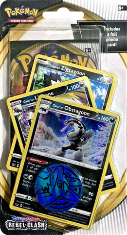 Sword & Shield: Rebel Clash - Single Pack Blister (Galarian Obstagoon, Galarian Linoone, Galarian Zigzagoon)