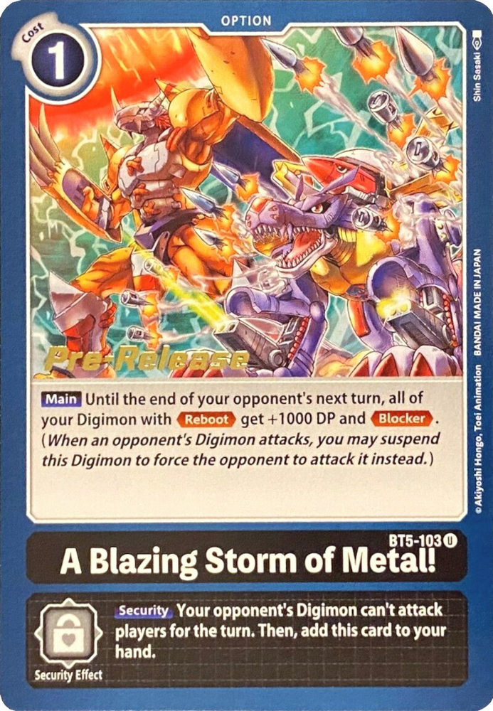 A Blazing Storm of Metal! [BT5-103] [Battle of Omni Pre-Release Promos]
