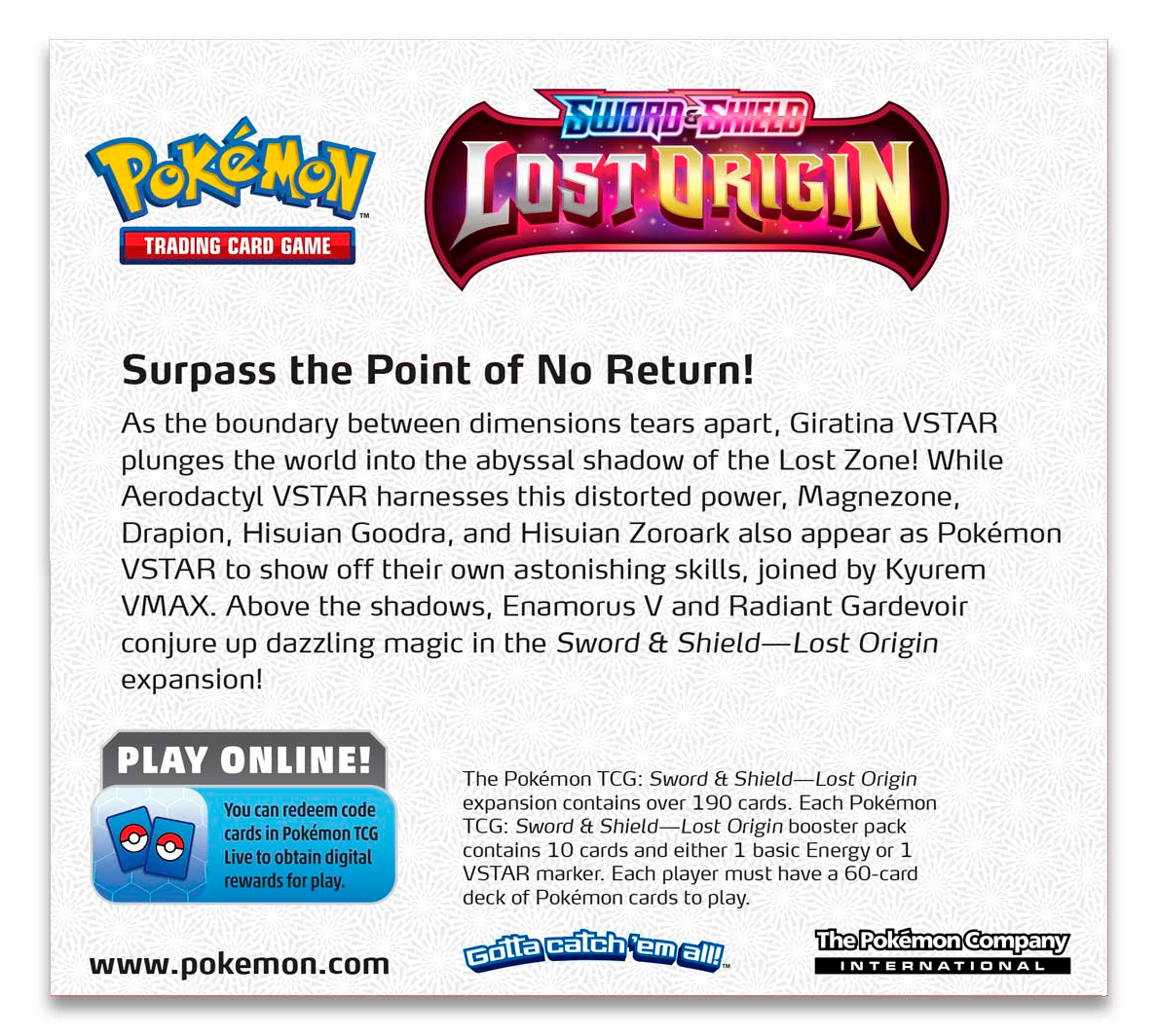 Pokémon TCG: Sword & Shield—Lost Origin Booster Display Box 